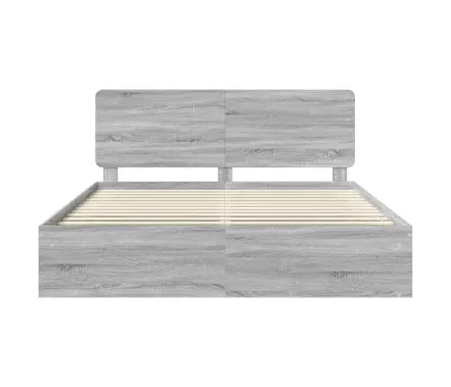 Lovos Rėmas Pilkas Sonoma 200 X 200 Cm Kietos Pušies Mediena