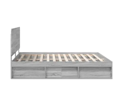 Lovos Rėmas Pilkas Sonoma 200 X 200 Cm Kietos Pušies Mediena