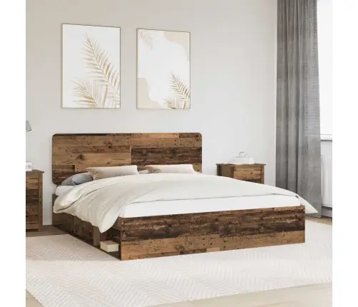 Gultas Rāmis Vecs Koks 200 X 200 Cm Ciets Priedes Koks Vidaxl