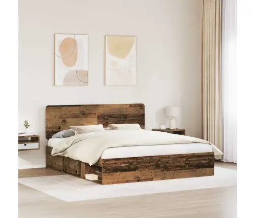 Gultas Rāmis Vecs Koks 200 X 200 Cm Ciets Priedes Koks Vidaxl