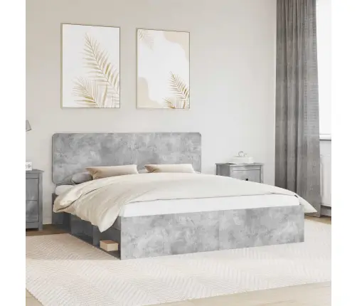 Gultas Rāmis Betons 180 X 200 Cm Ciets Priedes Koks Vidaxl