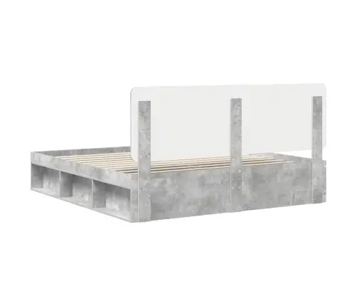 Gultas Rāmis Betons 180 X 200 Cm Ciets Priedes Koks Vidaxl