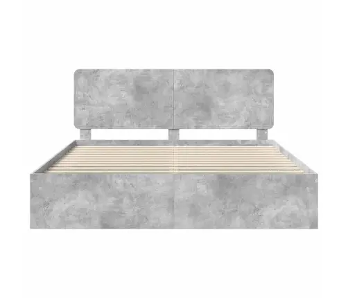 Gultas Rāmis Betons 180 X 200 Cm Ciets Priedes Koks Vidaxl