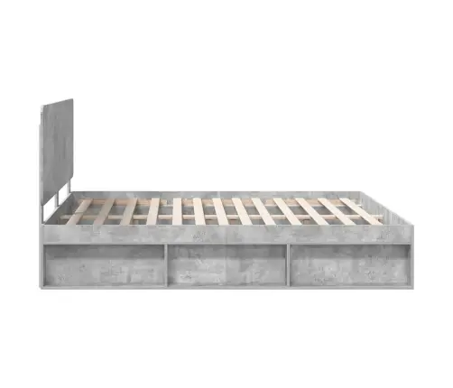 Gultas Rāmis Betons 180 X 200 Cm Ciets Priedes Koks Vidaxl