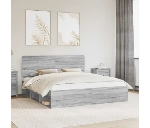 Lovos Rėmas Pilkas Sonoma 180 X 200 Cm Kietos Pušies Mediena