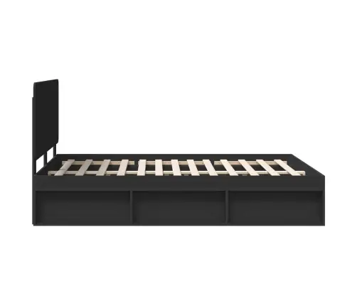 Gultas Rāmis Melna 160 X 200 Cm Ciets Priedes Koks Vidaxl