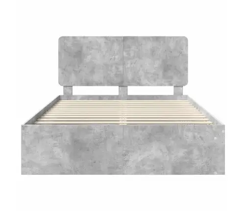 Gultas Rāmis Betons 160 X 200 Cm Ciets Priedes Koks Vidaxl