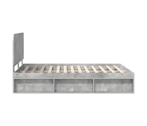 Gultas Rāmis Betons 160 X 200 Cm Ciets Priedes Koks Vidaxl