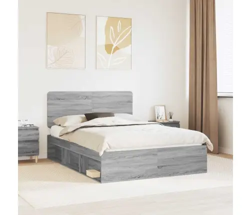 Lovos Rėmas Pilkas Sonoma 160 X 200 Cm Kietos Pušies Mediena