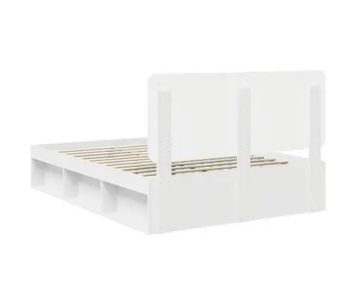 Gultas Rāmis Balts 140 X 190 Cm Ciets Priedes Koks Vidaxl