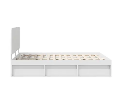 Gultas Rāmis Balts 140 X 190 Cm Ciets Priedes Koks Vidaxl