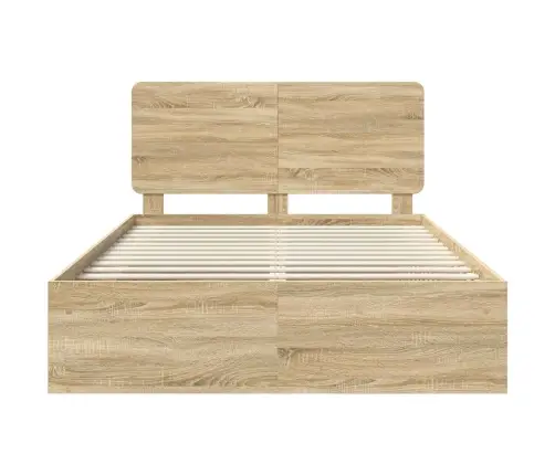 Gultas Rāmis Sonoma 140 X 190 Cm Ciets Priedes Koks Vidaxl