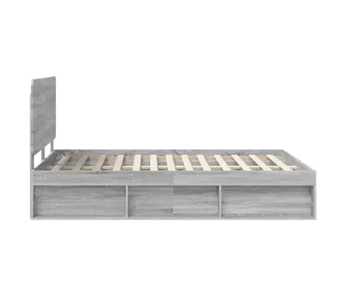 Lovos Rėmas Pilkas Sonoma 140 X 190 Cm Kietos Pušies Mediena