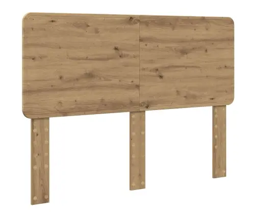 Gultas Rāmis Mākslīgā Ozola 140 X 190 Cm Ciets Priedes Koks Vidaxl