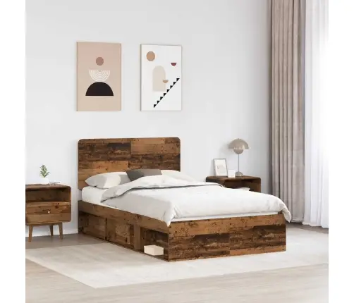 Gultas Rāmis Vecs Koks 135 X 190 Cm Ciets Priedes Koks Vidaxl