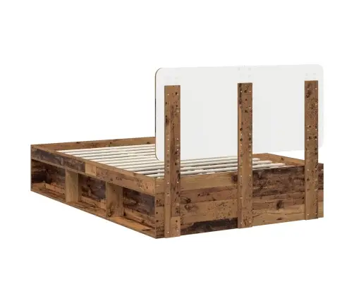 Gultas Rāmis Vecs Koks 135 X 190 Cm Ciets Priedes Koks Vidaxl