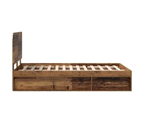 Gultas Rāmis Vecs Koks 135 X 190 Cm Ciets Priedes Koks Vidaxl