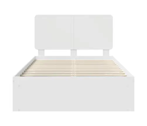 Gultas Rāmis Balts 120 X 200 Cm Ciets Priedes Koks Vidaxl