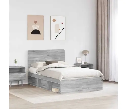 Lovos Rėmas Pilkas Sonoma 120 X 200 Cm Kietos Pušies Mediena