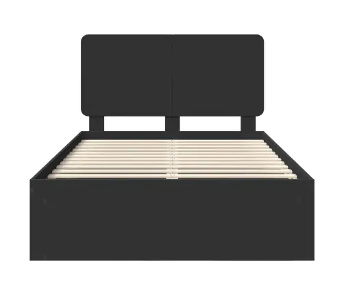 Gultas Rāmis Melna 120 X 190 Cm Ciets Priedes Koks Vidaxl