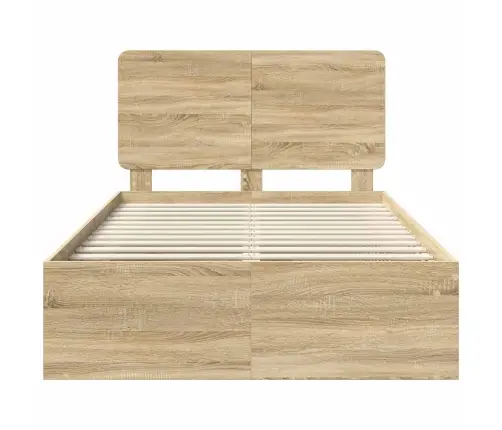 Gultas Rāmis Sonoma 120 X 190 Cm Ciets Priedes Koks Vidaxl