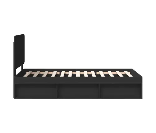 Gultas Rāmis Melna 90 X 200 Cm Ciets Priedes Koks Vidaxl