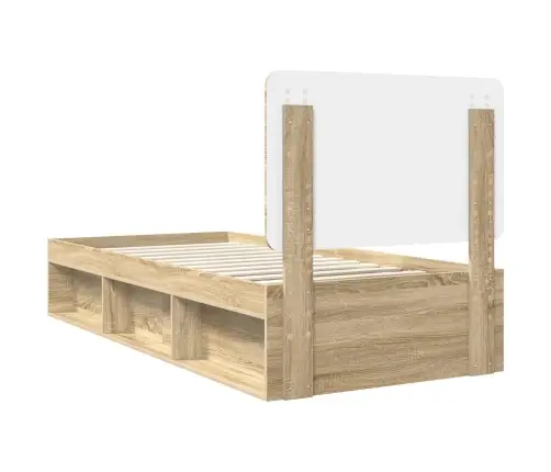 Gultas Rāmis Sonoma Ozols 90 X 200 Cm Ciets Priedes Koks Vidaxl