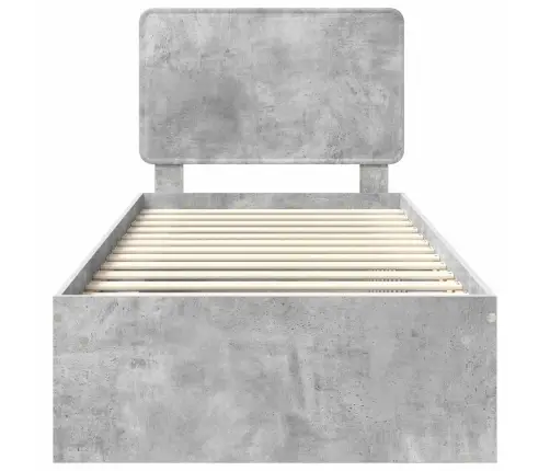 Gultas Rāmis Betons 90 X 200 Cm Ciets Priedes Koks Vidaxl