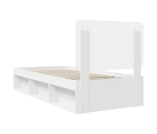 Gultas Rāmis Balts 90 X 190 Cm Ciets Priedes Koks Vidaxl