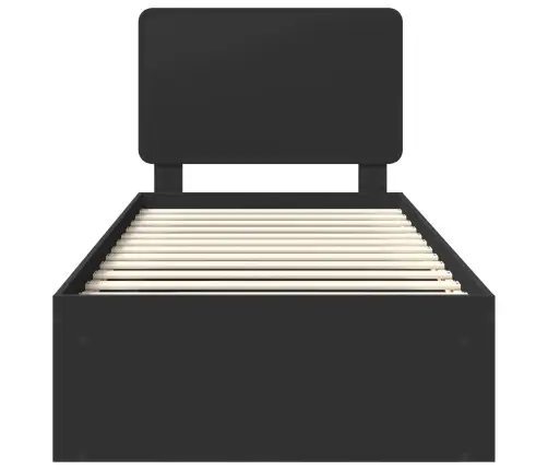 Voodi Raam Peaga Must 90 X 190 Cm Tahke Mänd