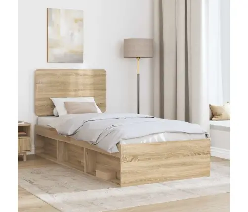 Gultas Rāmis Sonoma 90 X 190 Cm Ciets Priedes Koks Vidaxl