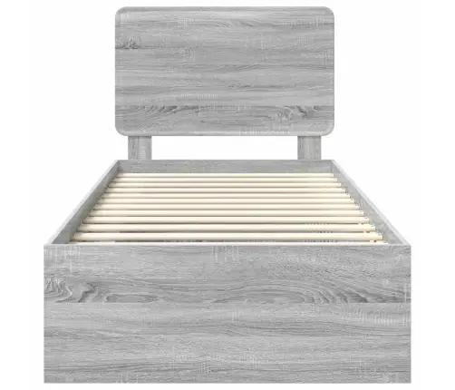 Gultas Rāmis Pelēks Sonoma 75 X 190 Cm Ciets Priedes Koks Vidaxl