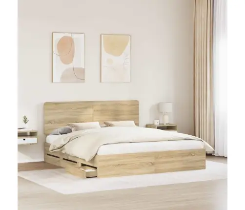 Lovos Rėmas Sonoma Ąžuolas 200 X 200 Cm Inžinerinė Mediena