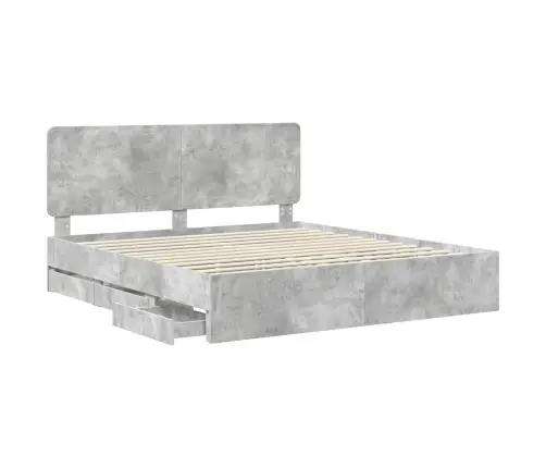 Lovos Rėmas Betono Pilka 200 X 200 Cm Inžinerinė Mediena