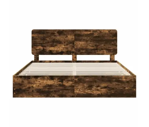 Voodi Raam Sahtliga Suitsetatud Tamm 200 X 200 Cm Inseneripuit