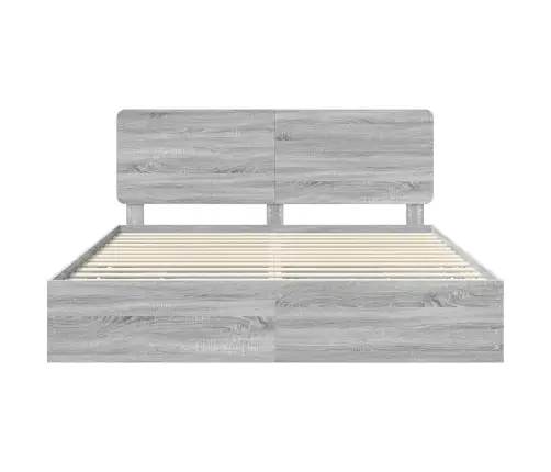 Gultas Rāmis Pelēks Sonoma 200 X 200 Cm Inženieru Koks Vidaxl