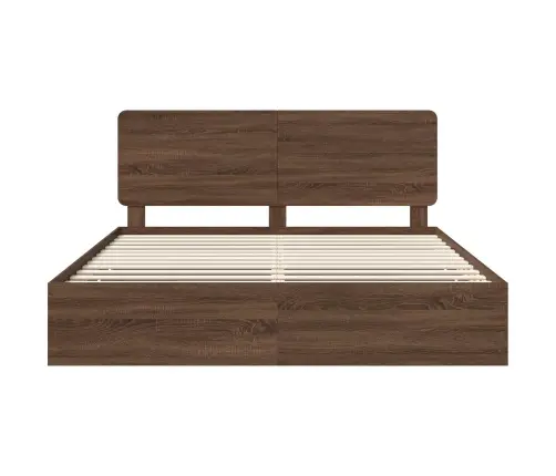 Voodi Raam Sahtliga Peaga Pruun Tamme 200 X 200 Cm Inseneripuit