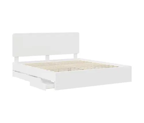 Voodi Raam Sahtliga Peaga Valge 180 X 200 Cm Inseneripuit