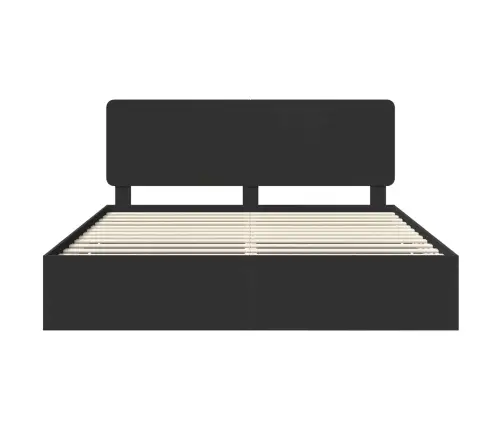 Gultas Rāmis Ar Atvilktni Melna 180 X 200 Cm Inženieru Koks Vidaxl