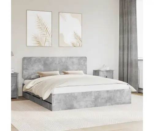 Lovos Rėmas Betono Pilka 180 X 200 Cm Inžinerinė Mediena