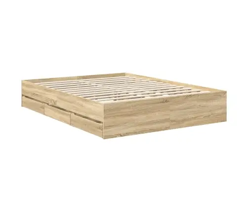 Voodi Raam Sahtliga Peaga Sonoma Tamm 150 X 200 Cm Inseneripuit