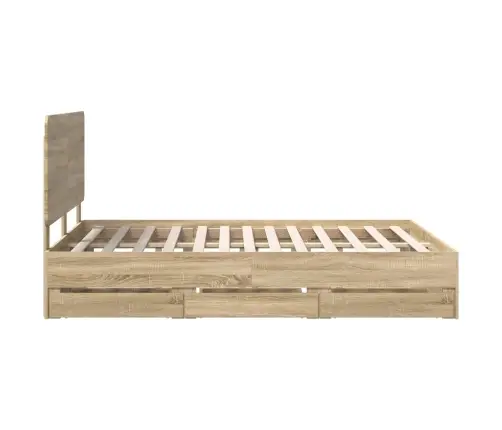 Voodi Raam Sahtliga Peaga Sonoma Tamm 150 X 200 Cm Inseneripuit