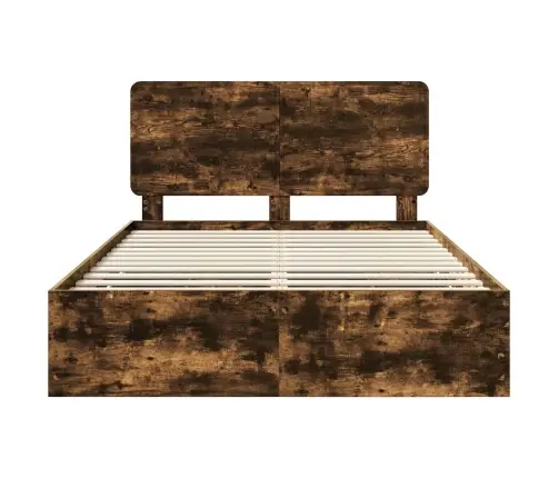 Voodi Raam Sahtliga Suitsetatud Tamm 140 X 190 Cm Inseneripuit