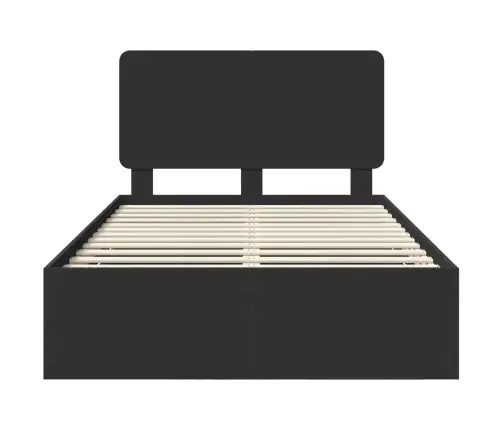 Gultas Rāmis Ar Atvilktni Melna 135 X 190 Cm Inženieru Koks Vidaxl