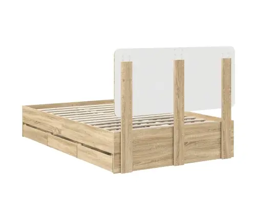 Gultas Rāmis Sonoma Ozols 120 X 200 Cm Inženieru Koks Vidaxl