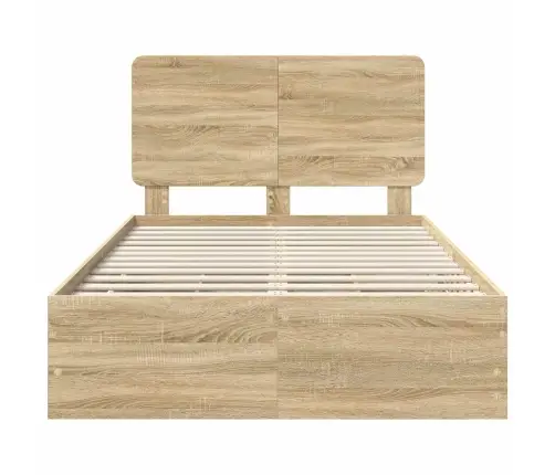 Gultas Rāmis Sonoma Ozols 120 X 200 Cm Inženieru Koks Vidaxl