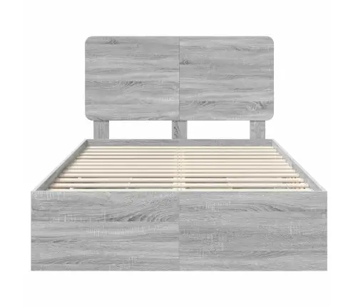 Gultas Rāmis Pelēks Sonoma 120 X 200 Cm Inženieru Koks Vidaxl