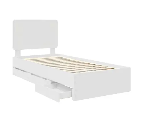 Gultas Rāmis Ar Atvilktni Balts 100 X 200 Cm Inženieru Koks Vidaxl