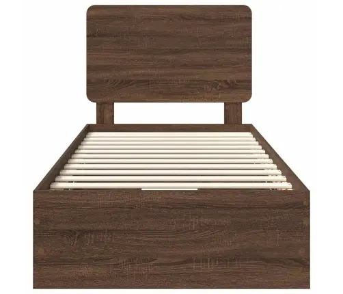 Voodi Raam Sahtliga Peaga Pruun Tamme 100 X 200 Cm Inseneripuit