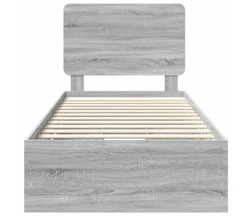 Gultas Rāmis Pelēks Sonoma 90 X 190 Cm Inženieru Koks Vidaxl